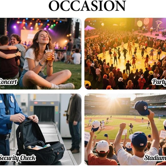 Clear Stadium Approved Sling Bag Women Men Adjustable Shoulder Crossbody - Picture 6 of 6